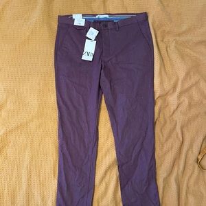 Men’s Zara trousers eggplant color. NWT. 36 waist.